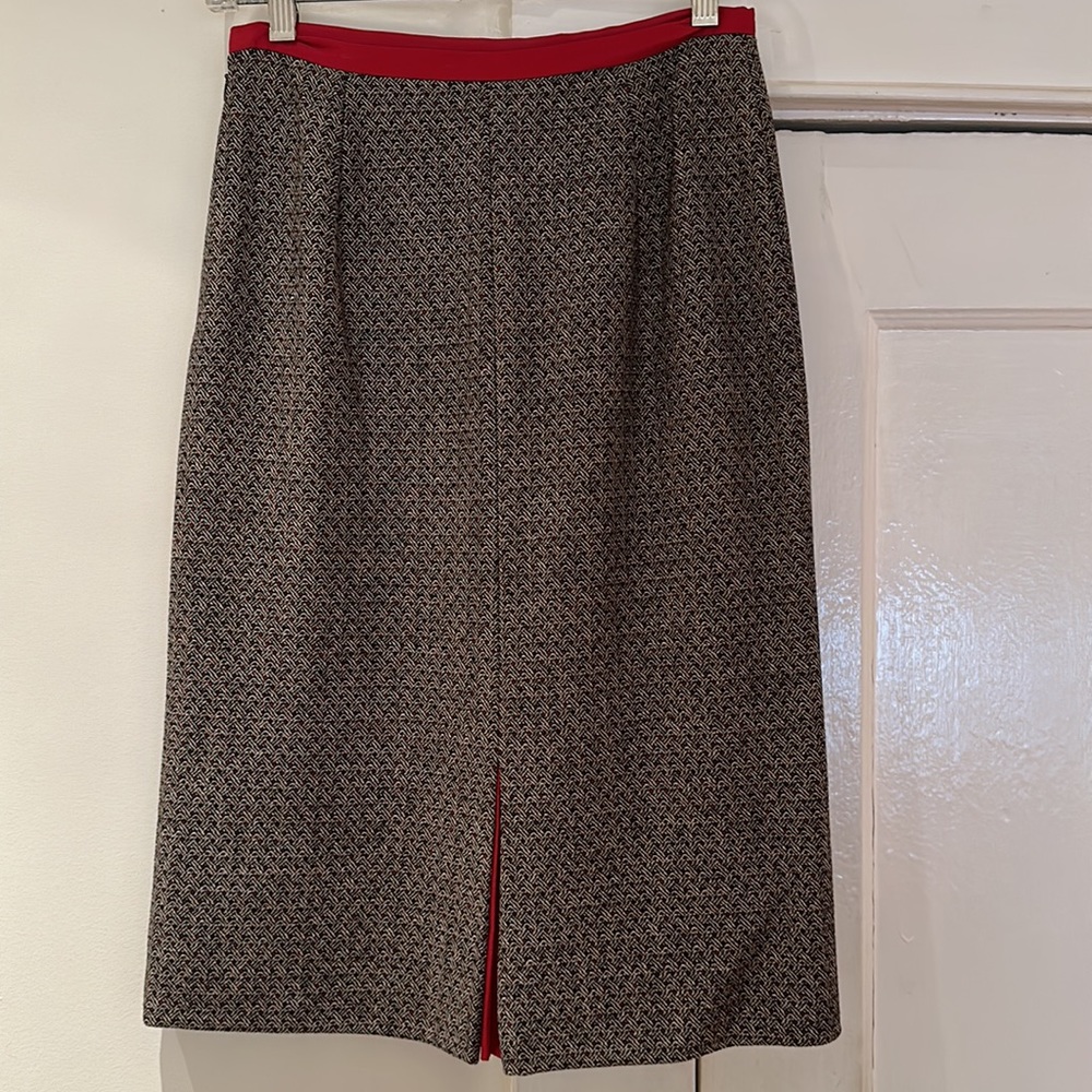 Etro Wool Skirt in Black and Gray Pattern Sz40
